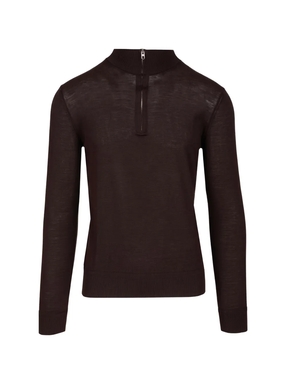 Al Duca D’Aosta 1902 zip-fastening knitted sweater - Marrone