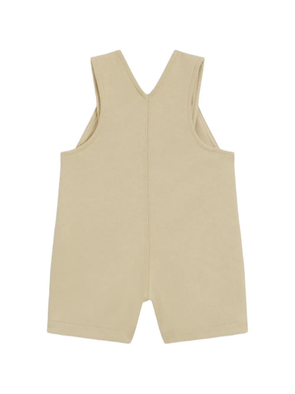 BOSS Kidswear Tuinbroek van katoen met logo-print Beige