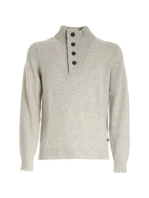 Barbour button-up elbow-patch sweater