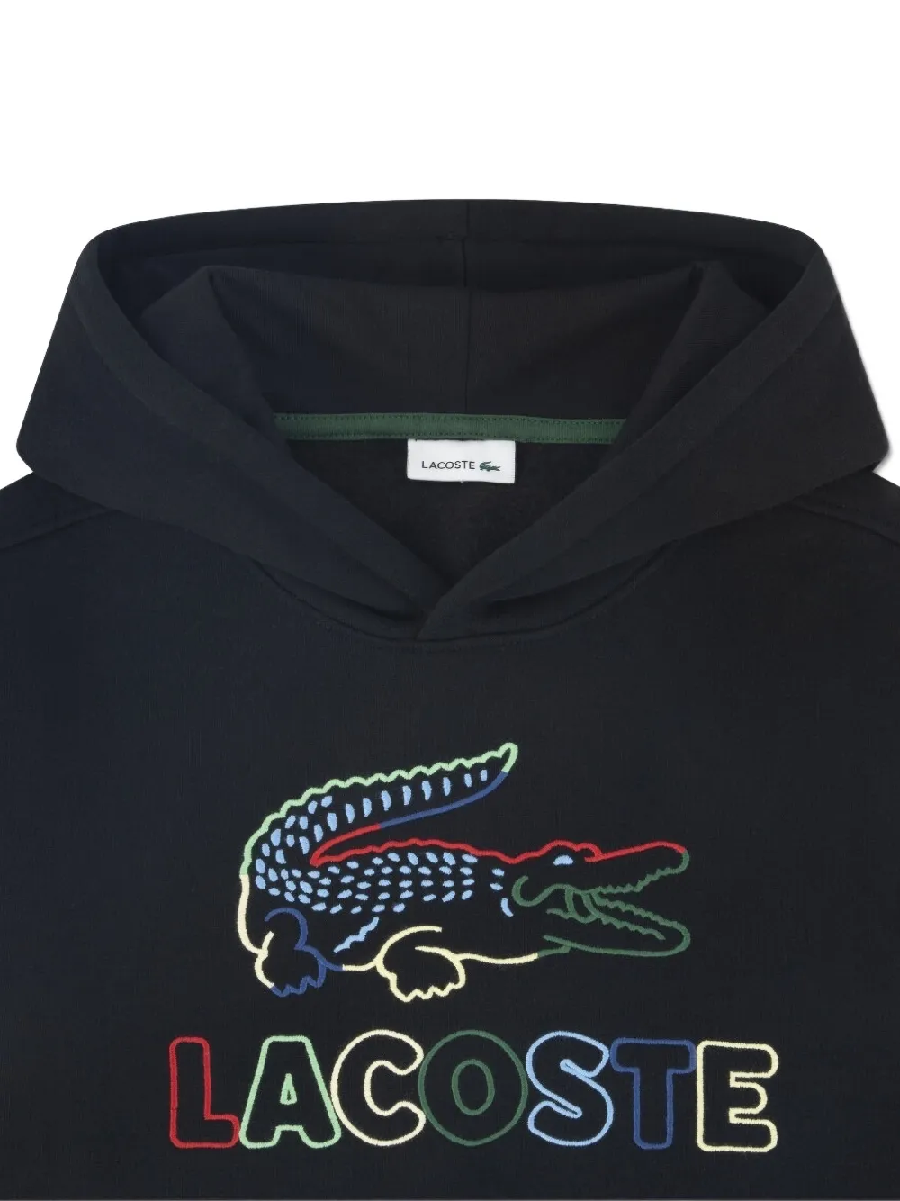 Lacoste Kids Hoodie met geborduurd logo Zwart