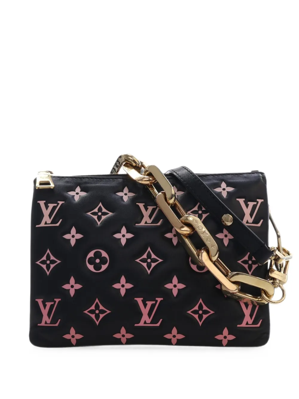 Louis Vuitton Pre-Owned 2021-2026 Bicolor Monogram Embossed Lambskin Coussin BB satchel - Schwarz