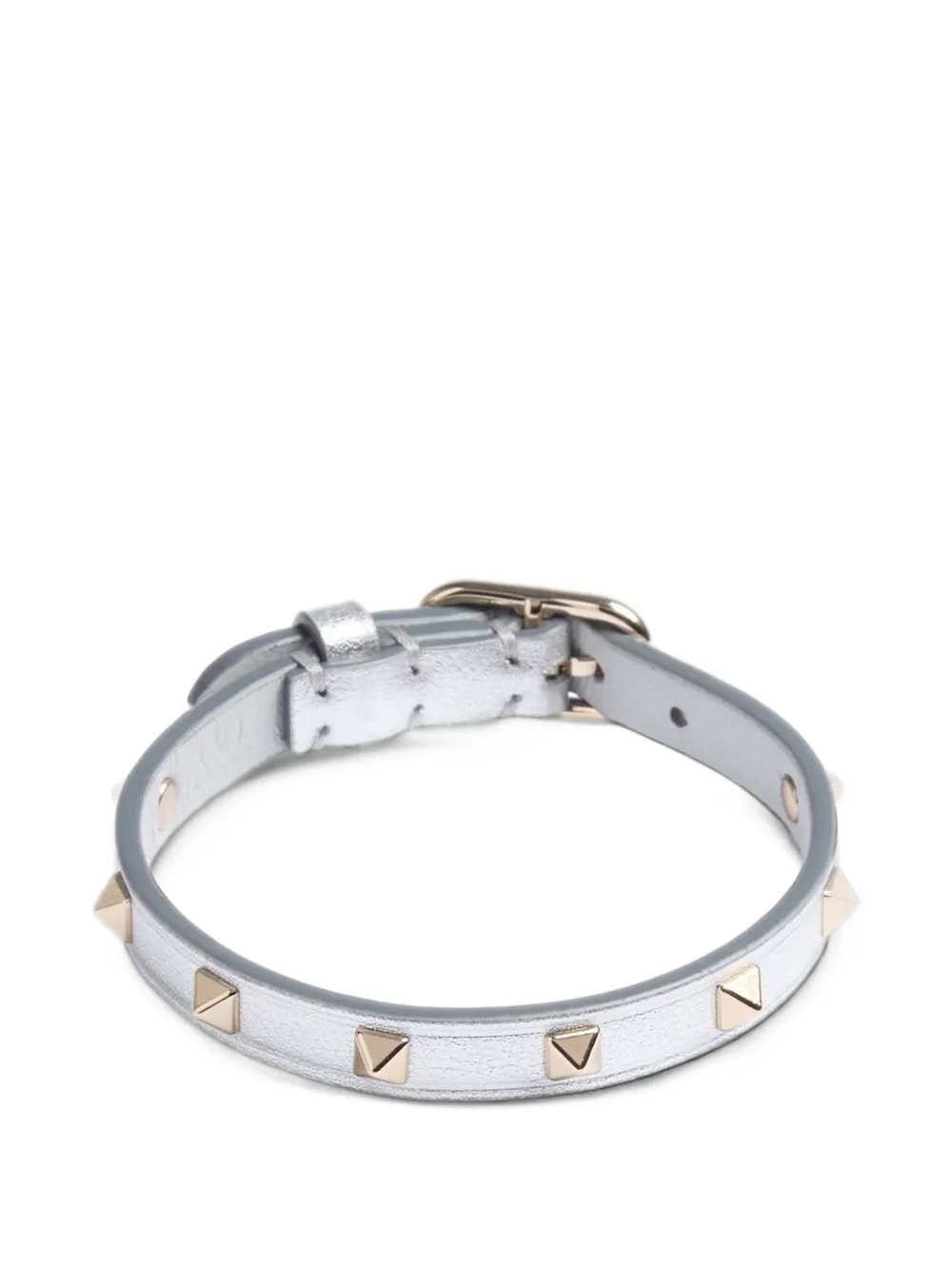 Valentino Garavani Bracciale Rockstud in pelle - Argento