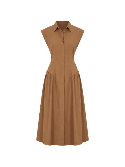 SOLOTRE sleeveless gathered midi dress