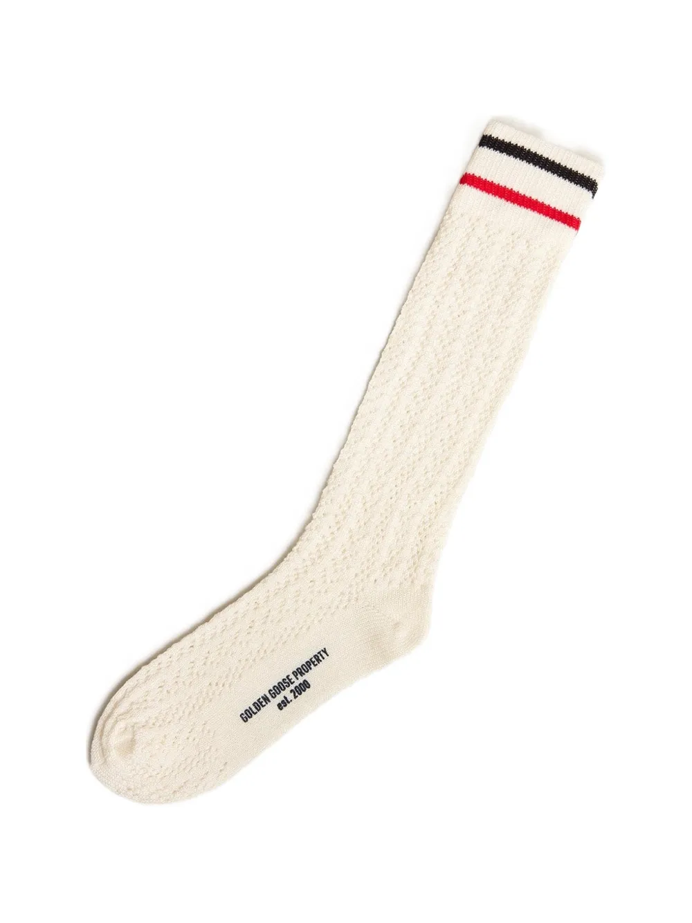 Golden Goose open-knit striped-trim socks - Bianco