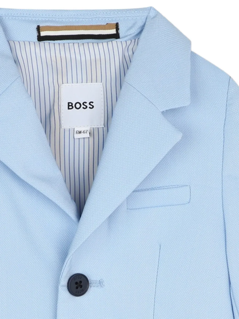 BOSS Kidswear Blazer met ingekeepte revers en knoopsluiting Blauw