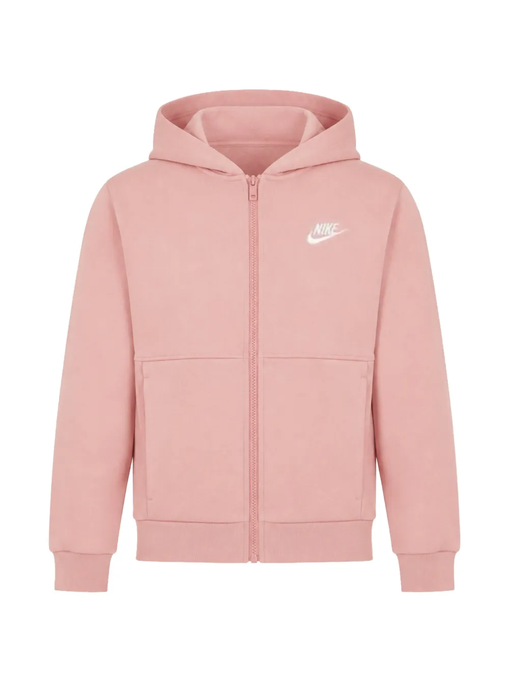 Nike Kids Felpa con logo ricamato e zip - Rosa