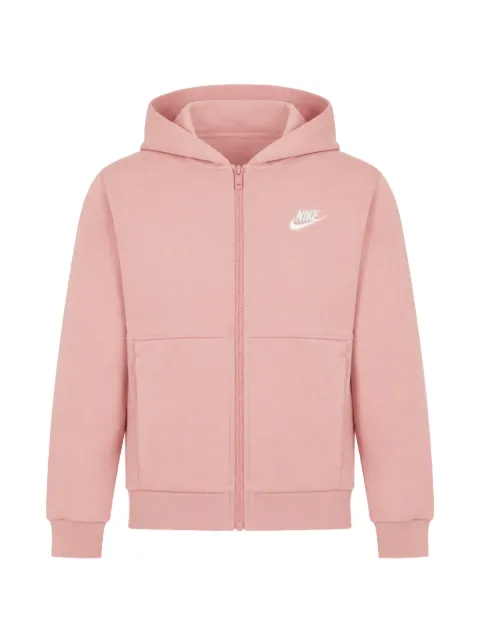 Nike Kids logo-embroidered zip-up hoodie