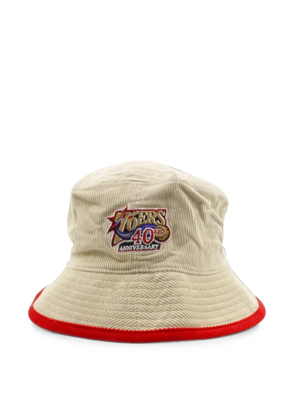 Mitchell & Ness x NBA Philadelphia 76ers ribfluwelen vissershoed Beige