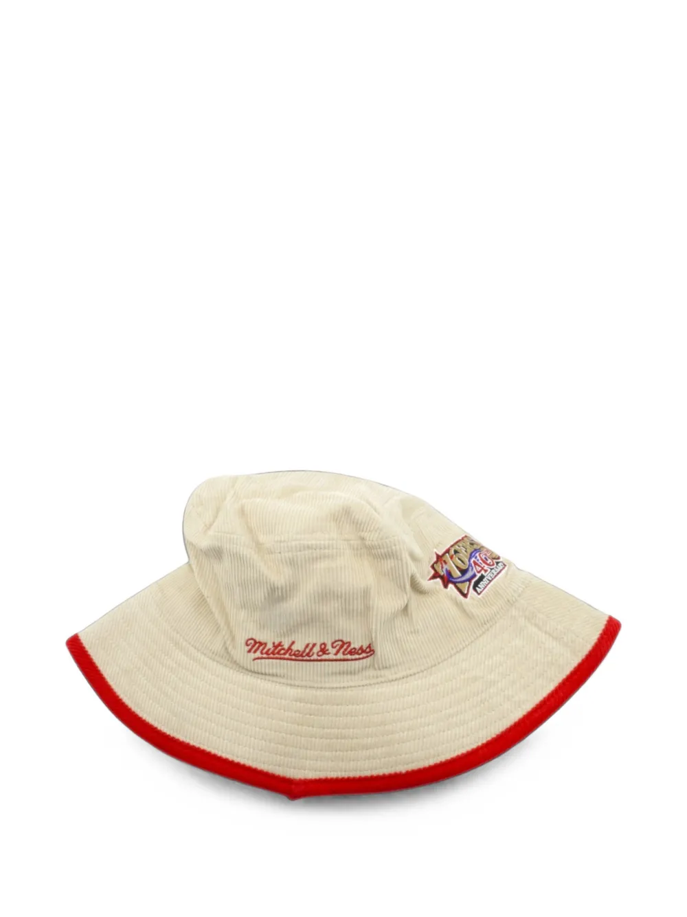 Mitchell & Ness x NBA Philadelphia 76ers ribfluwelen vissershoed Beige