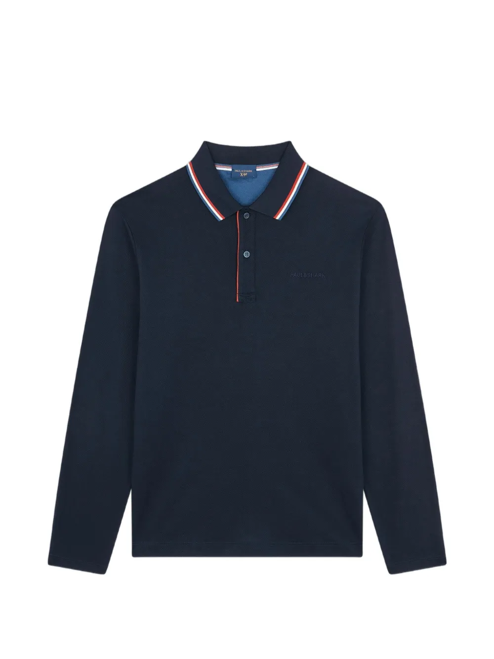 Paul & Shark striped-trim long-sleeved polo shirt - Blu