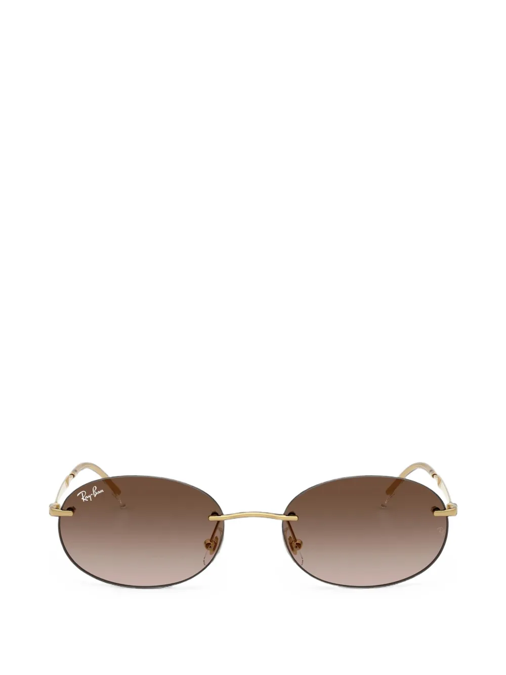 Ray-Ban rimless oval-frame sunglasses - Oro