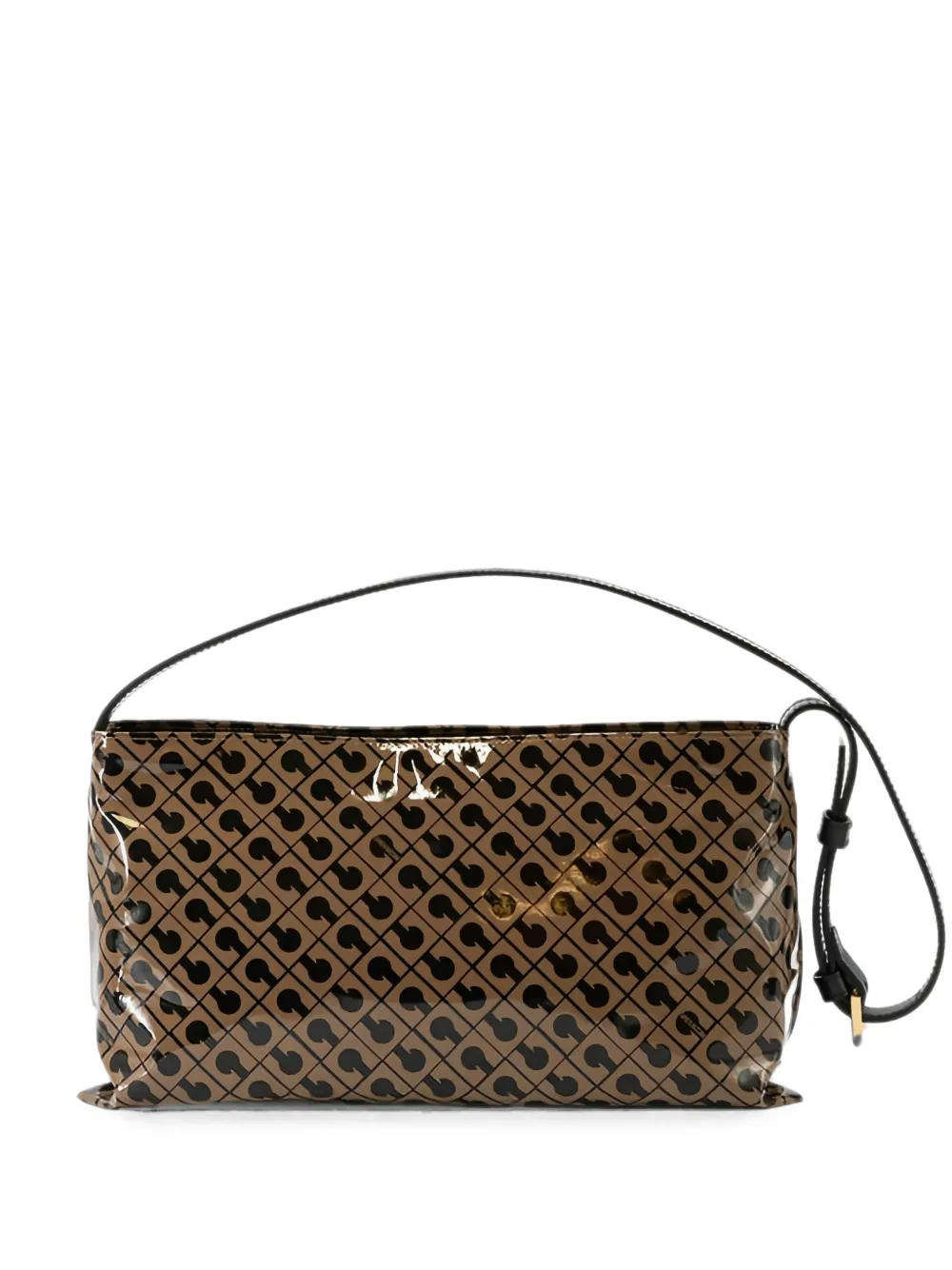 Gherardini monogram-print shoulder bag - Nude