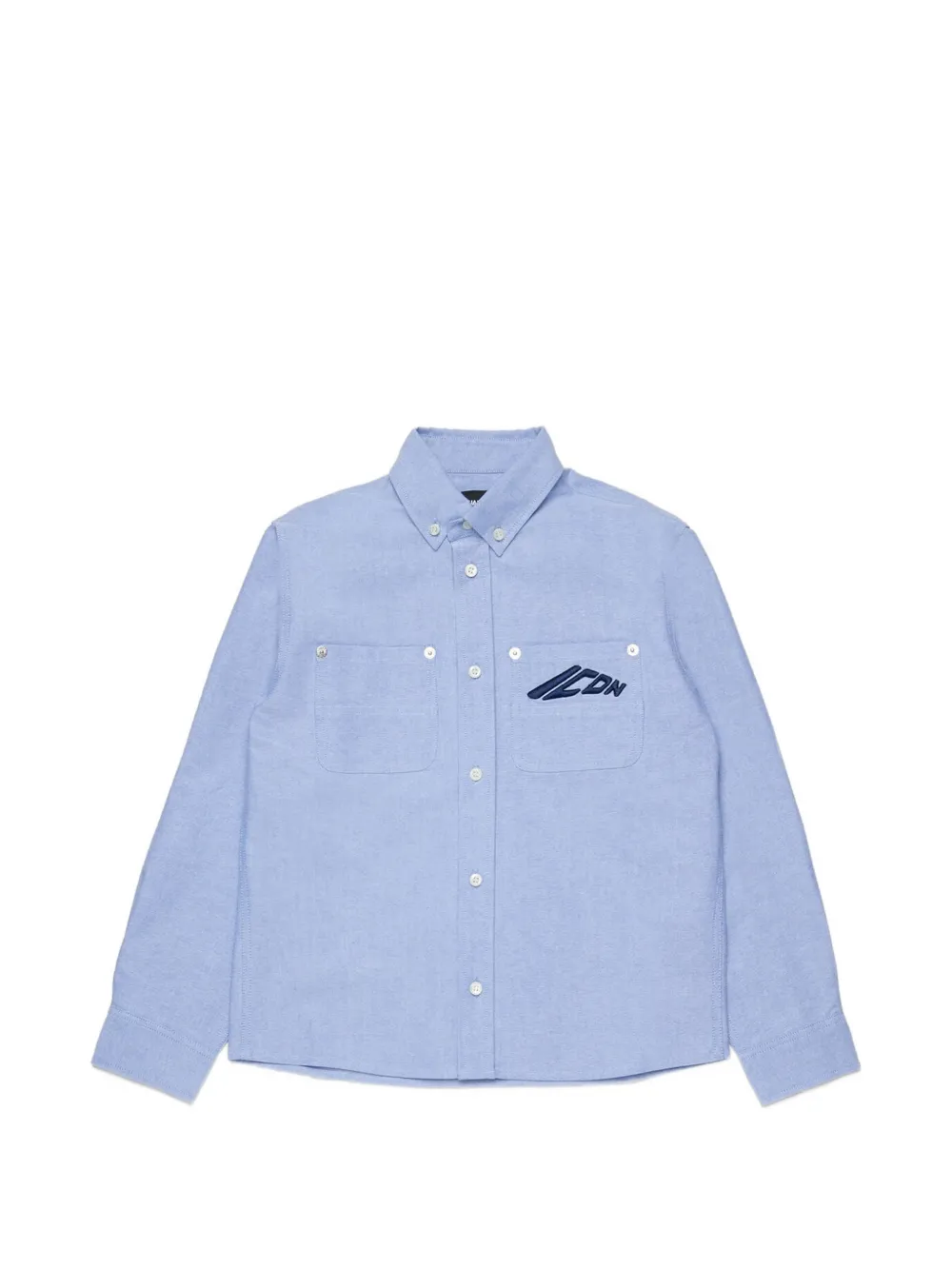 DSQUARED2 KIDS Icon-embroidered button-down shirt - Blu