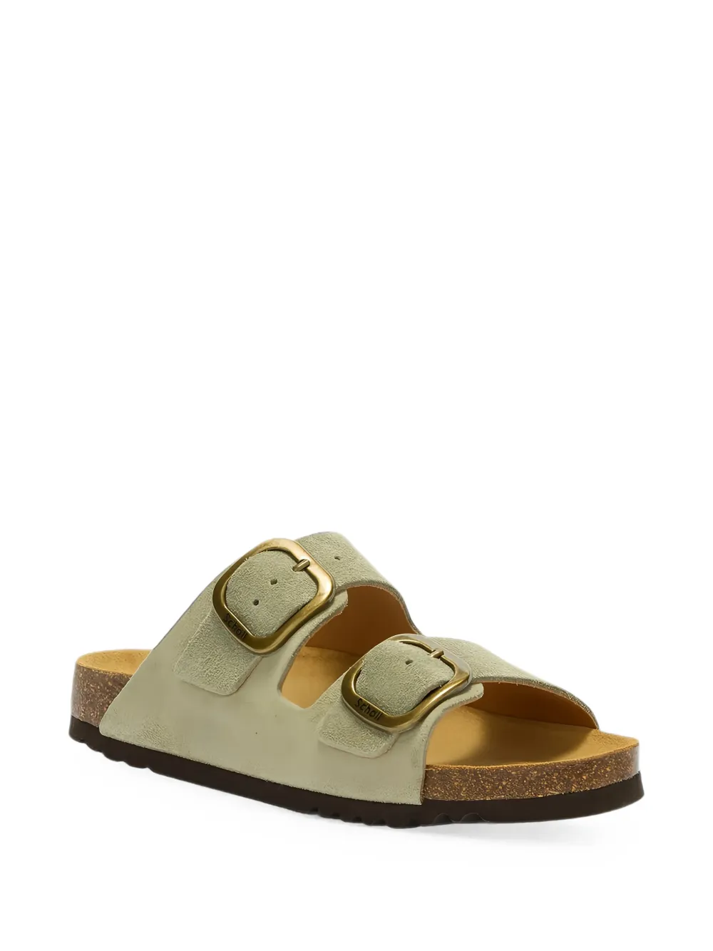 Scholl buckle-fastening suede sandals Groen