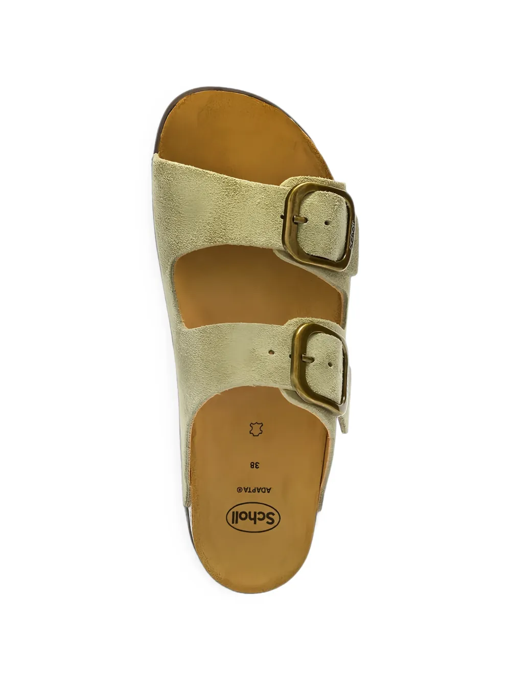 Scholl buckle-fastening suede sandals Groen