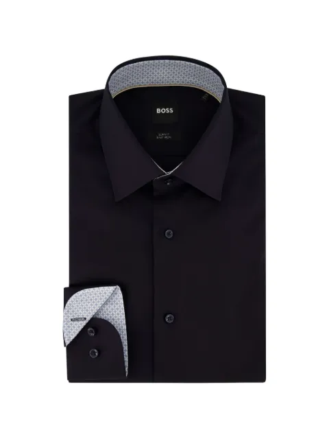 BOSS geometric-print lining slim-fit shirt