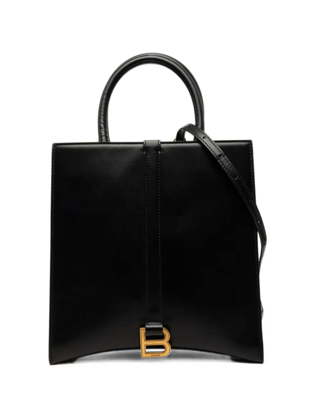 Balenciaga Pre-Owned 2018-2026 kleiner Hourglass Tote Bag aus weichem Leder - Schwarz