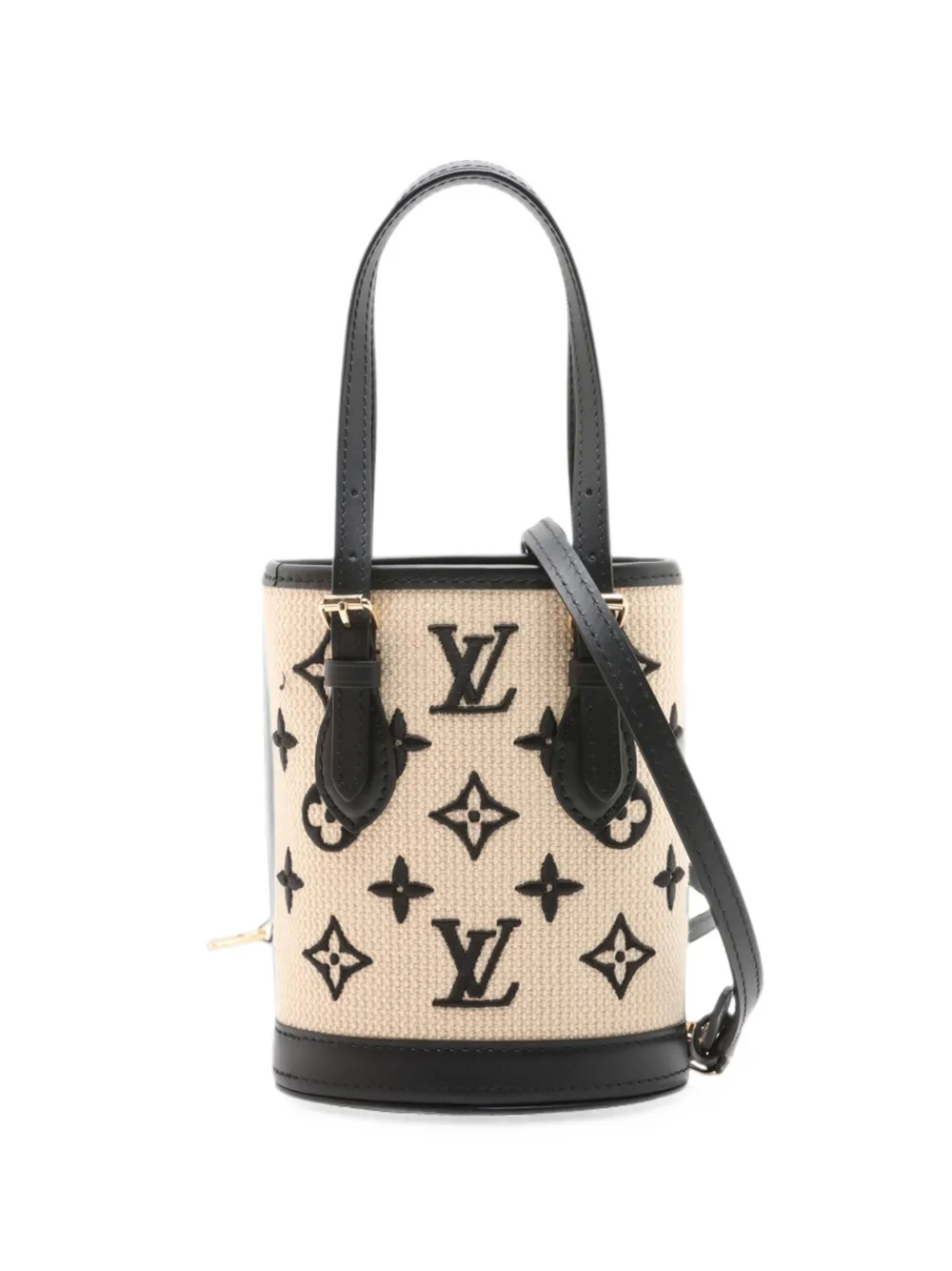 Louis Vuitton Pre-Owned 2021-2026 Monogram Cotton Nano bucket bag - Nude