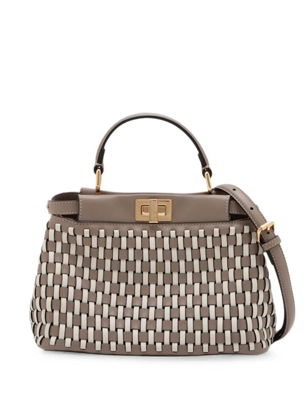 Fendi Pre-Owned 2010-2026 mini Selleria Peekaboo Iconic Satchel-Tasche aus Leder - Nude
