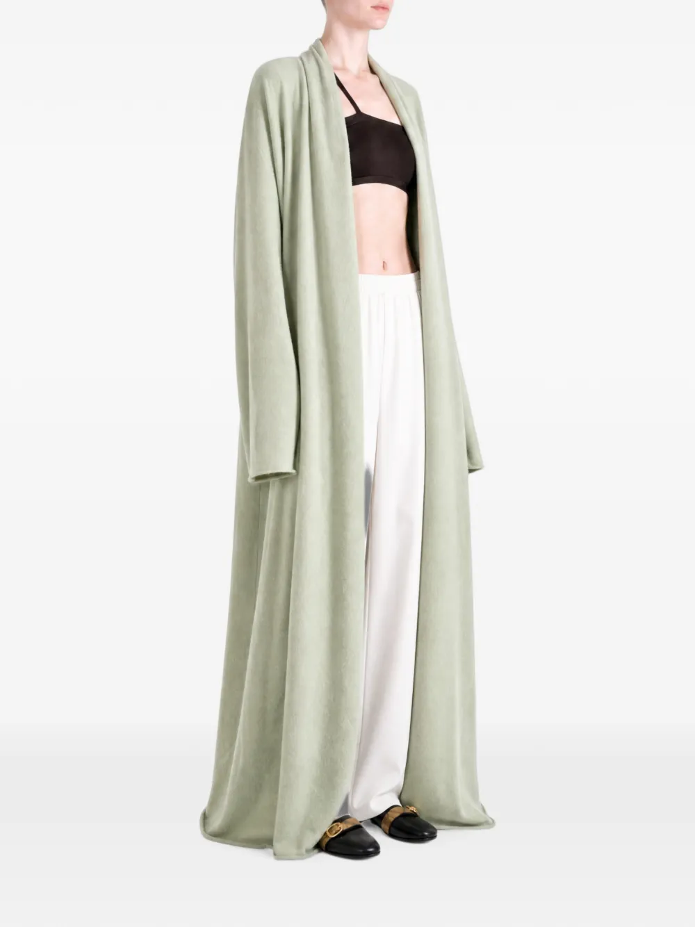 Frenckenberger shawl-collar floor-length cardigan Groen