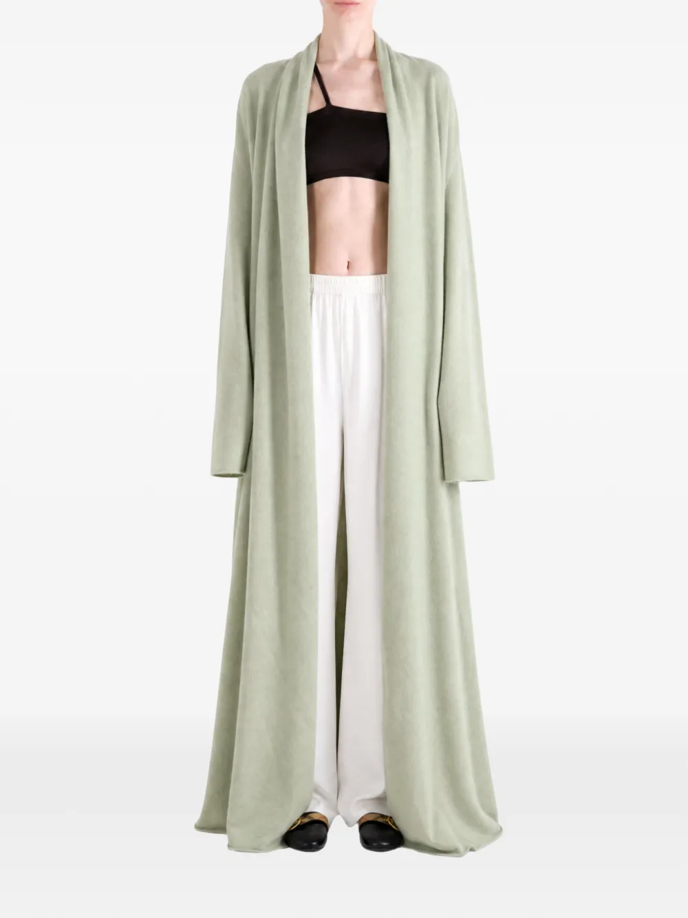 Frenckenberger shawl-collar floor-length cardigan Groen