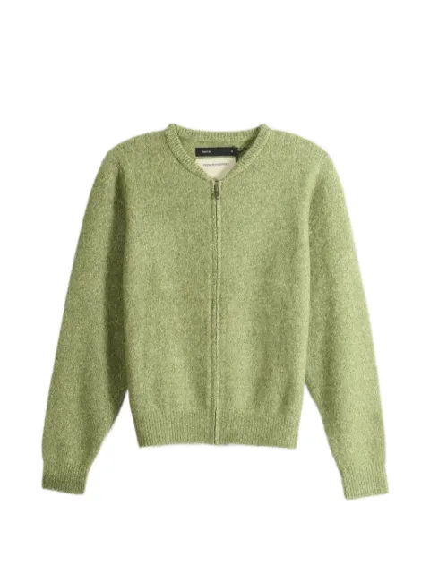 Frenckenberger zip-up ribbed-trim cardigan