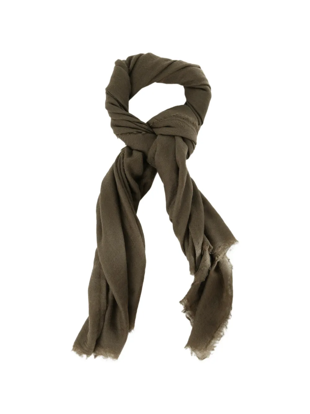 Frenckenberger Frayed-edge Scarf In Green