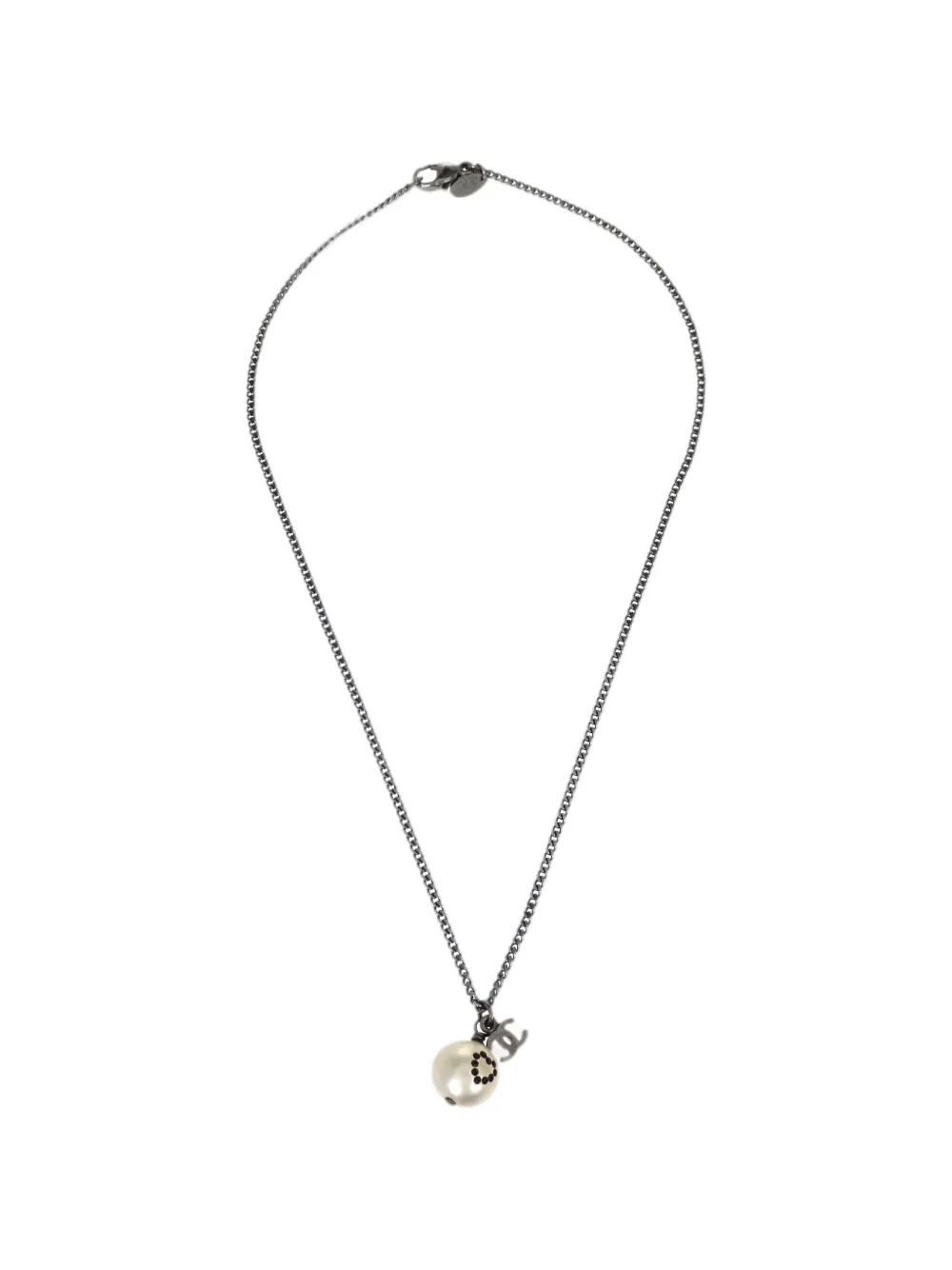 CHANEL Pre-Owned Collana di perle sintetiche CC 2008 - Argento