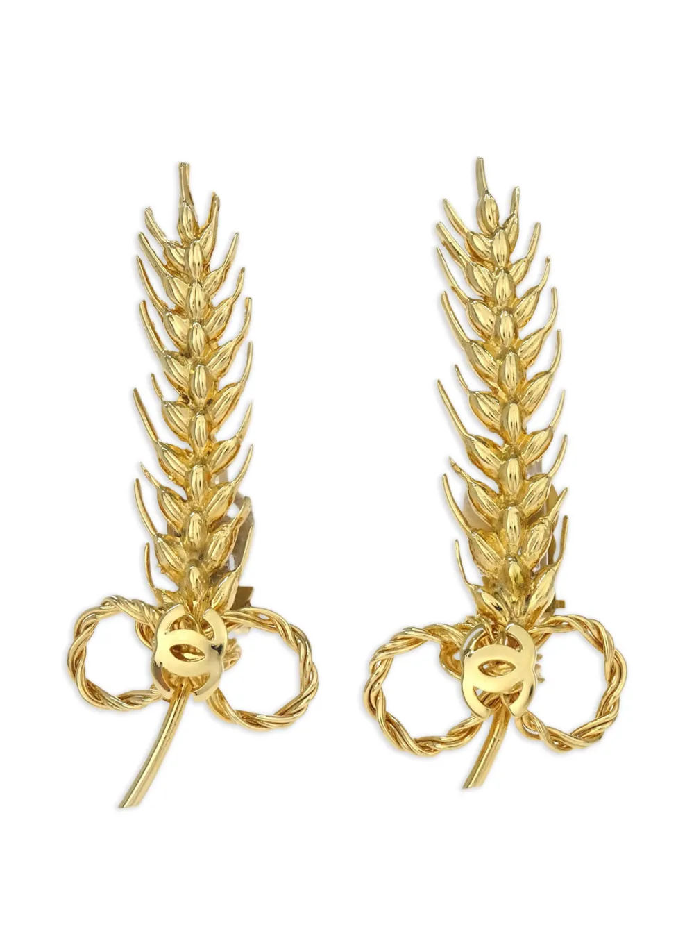 CHANEL Pre-Owned Orecchini CC Ear Of Wheat 1990-2000 - Oro