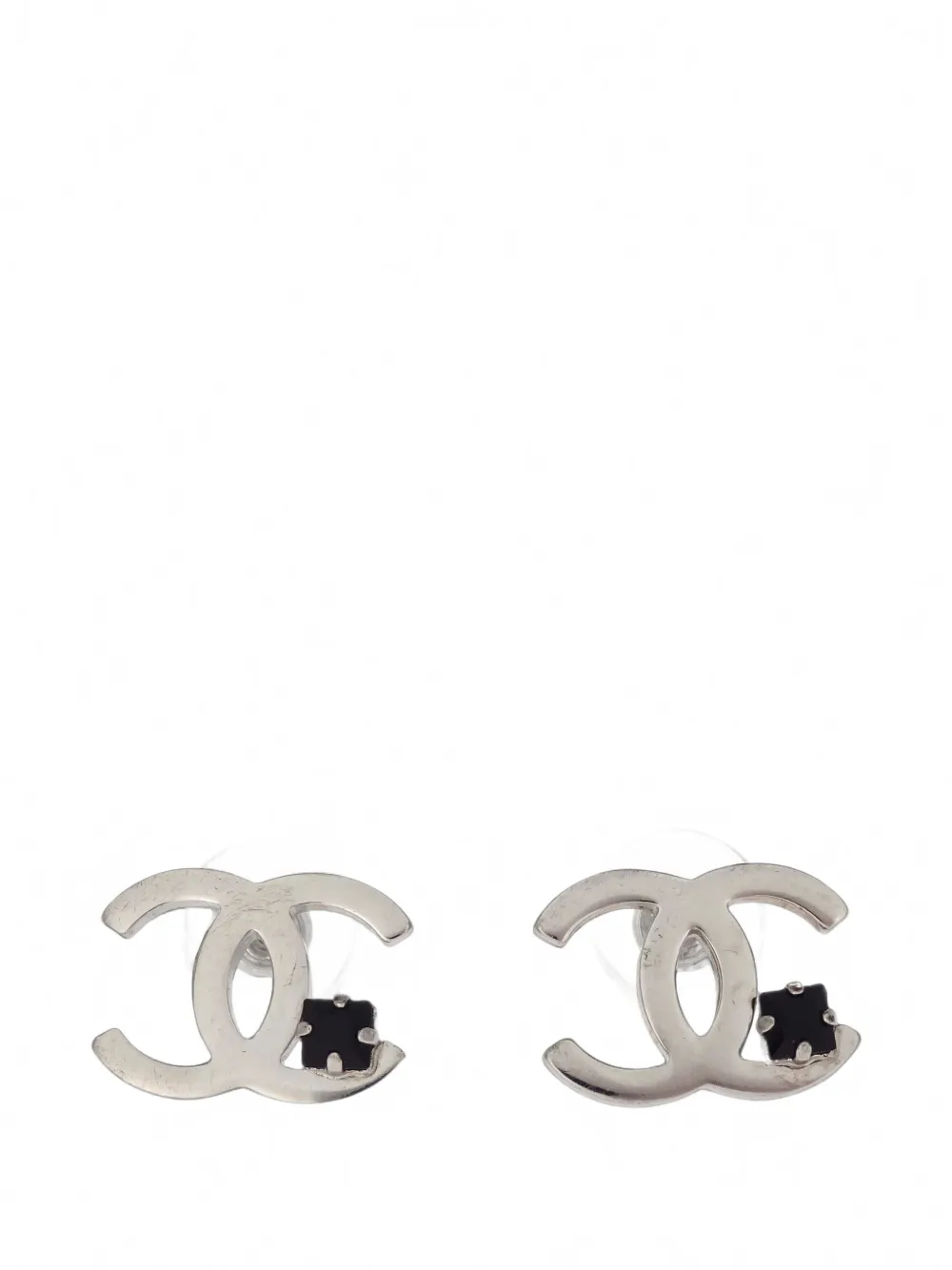 CHANEL Pre-Owned Orecchini CC con cristalli 2005 - Argento