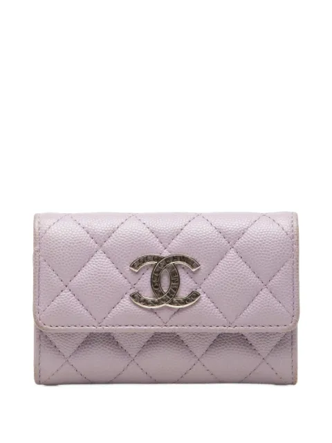 CHANEL Pre-Owned 2021-2026 CC Quilted Caviar Flap card holder