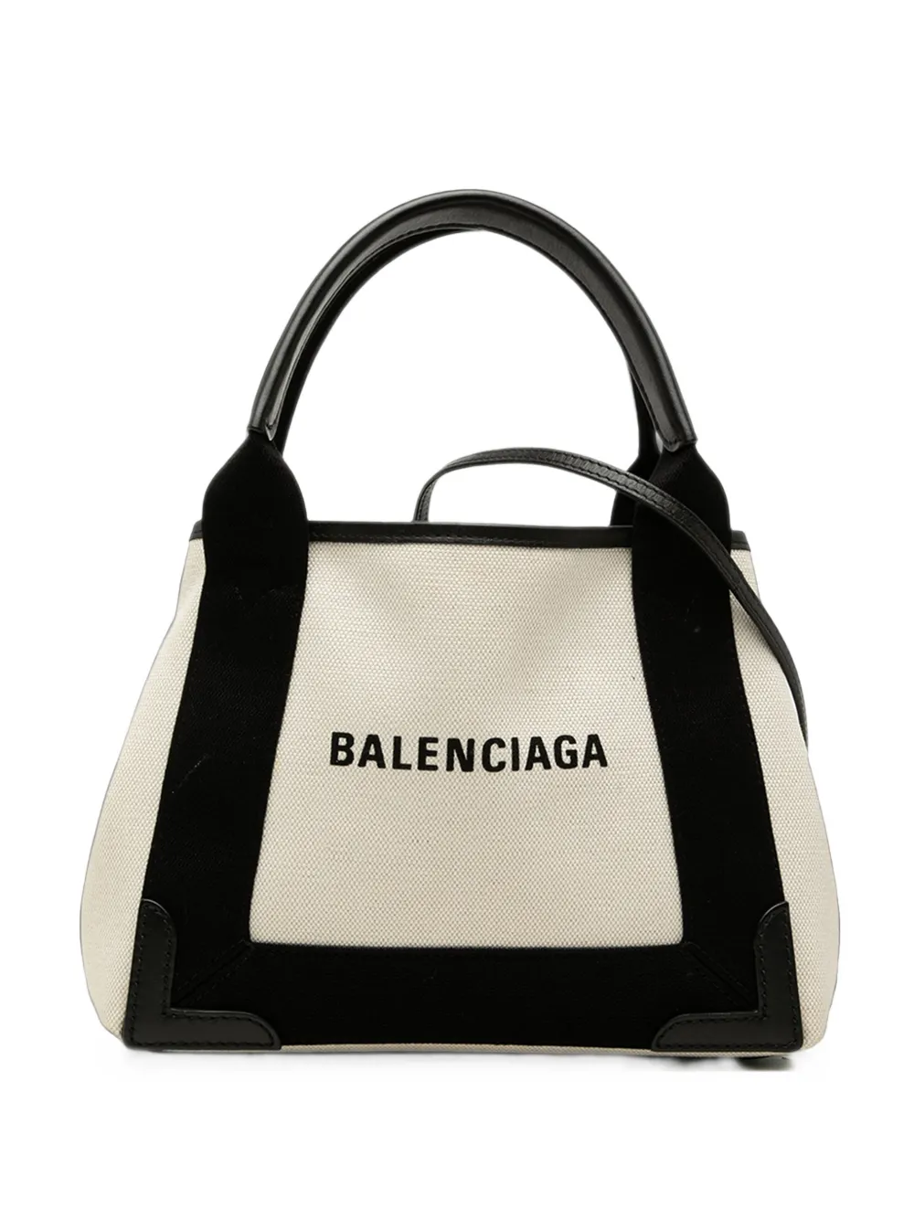Balenciaga Pre-Owned 2014-2015 Canvas Navy Cabas XS satchel - Braun