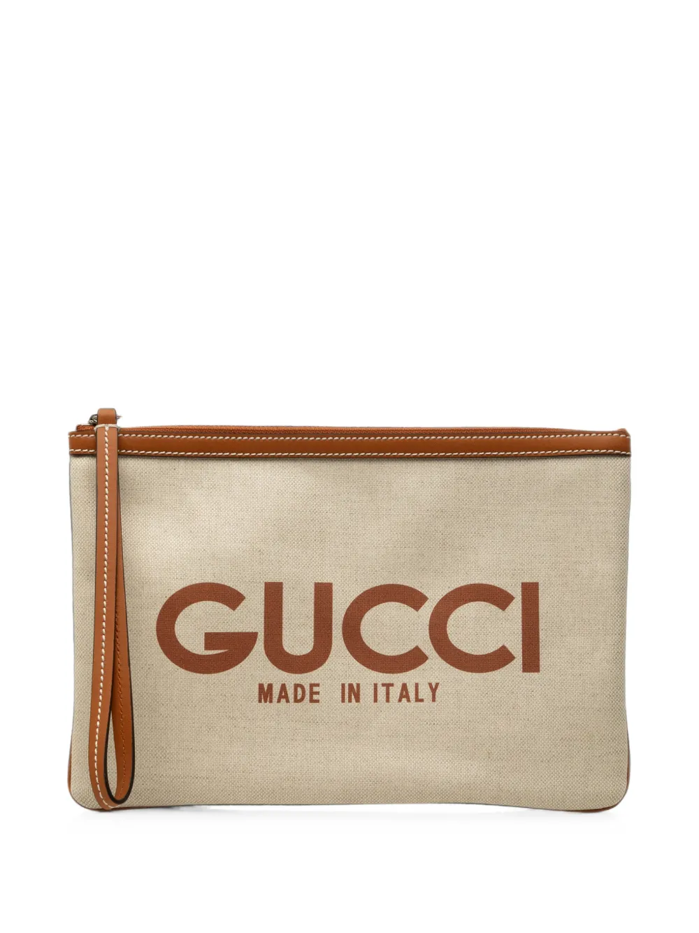 Gucci Pre-Owned 2016-2026 Canvas Logo clutch bag - Toni neutri