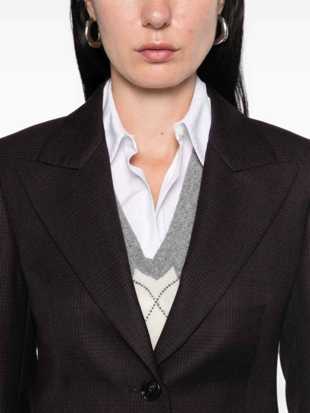 Burberry Jack met enkele rij knopen Paars