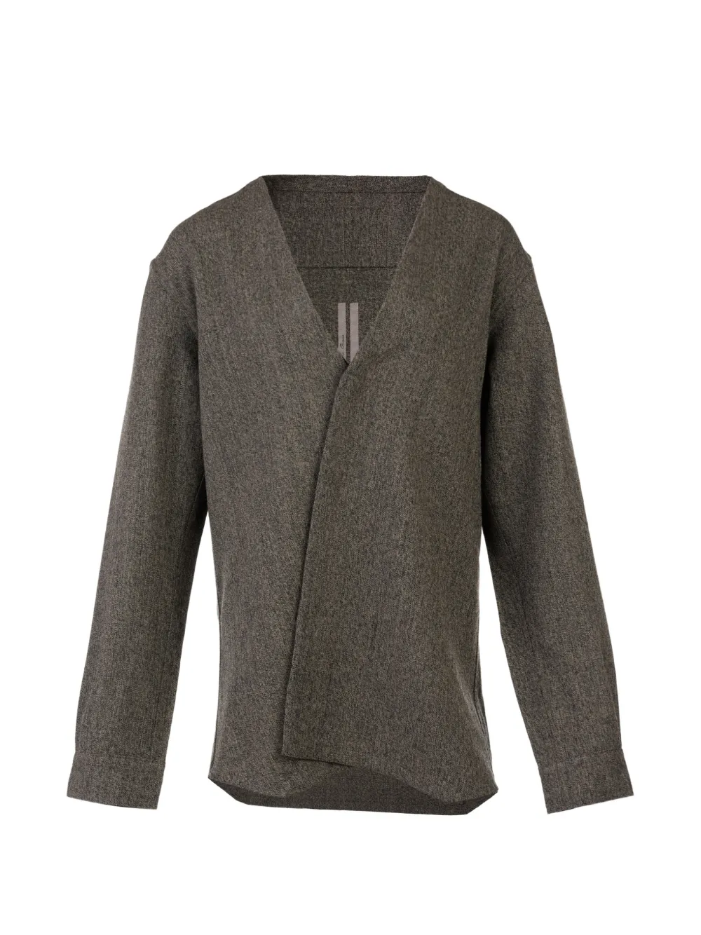 Rick Owens wrap-style long-sleeve blouse - Grigio