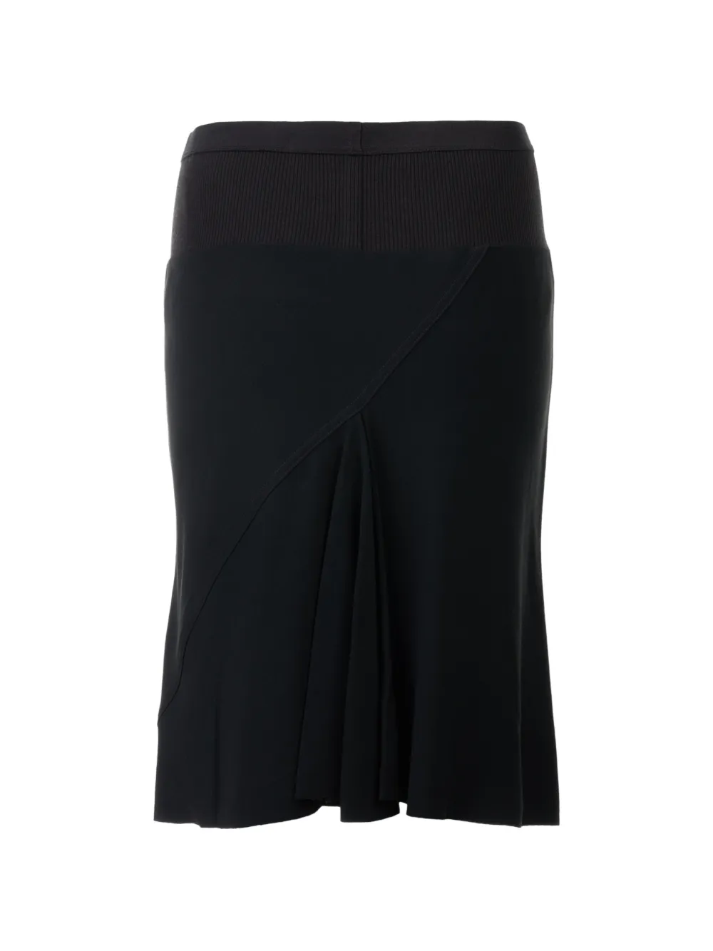 Rick Owens Short Bias ribbed-waistband skirt Zwart