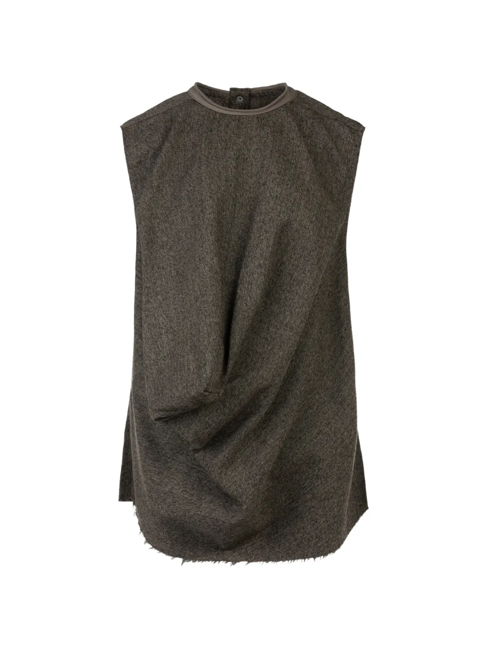 Rick Owens draped frayed-edge top - Grigio