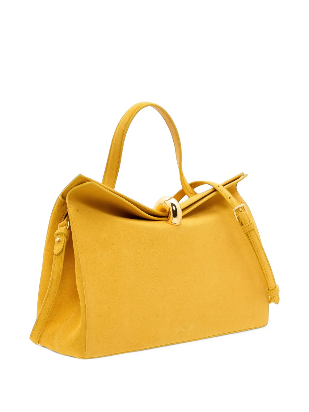 Jacquemus The Valérie suède shopper Geel