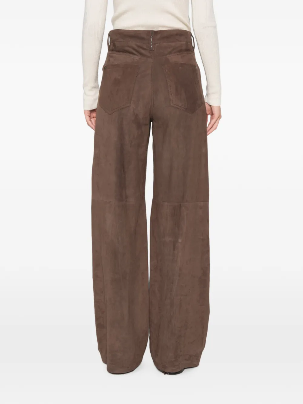 Brunello Cucinelli Broek met wijde pijpen Bruin