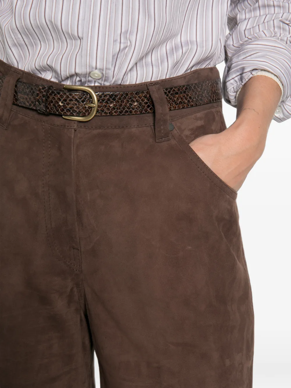 Brunello Cucinelli Broek met wijde pijpen Bruin