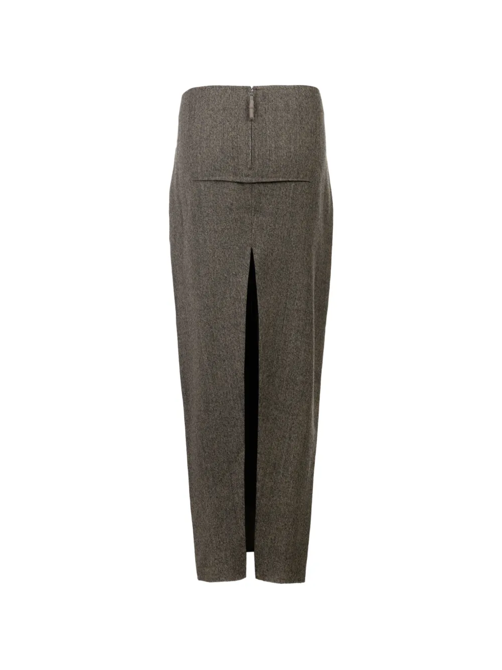 Rick Owens high-waisted slit-detail midi skirt Grijs