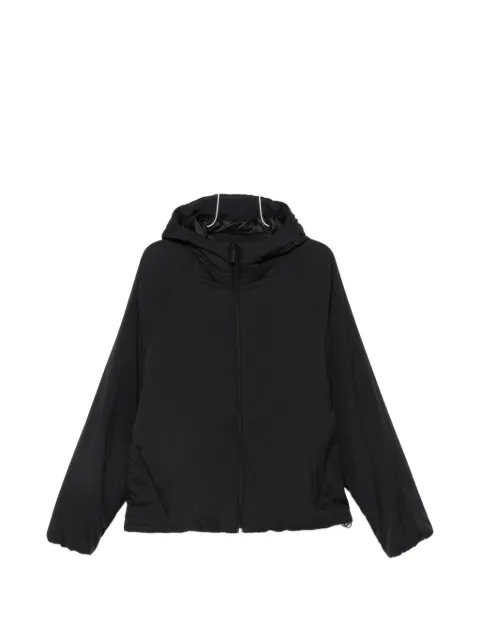 Laminar hooded raglan-sleeve jacket