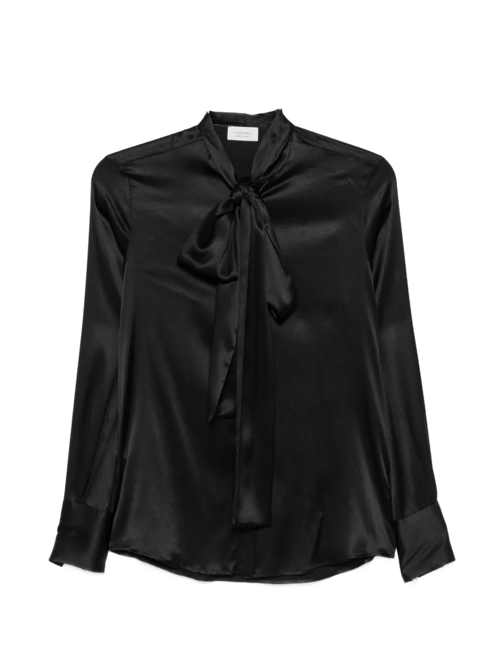 Mazzarelli pussy-bow silk-satin blouse - Nero