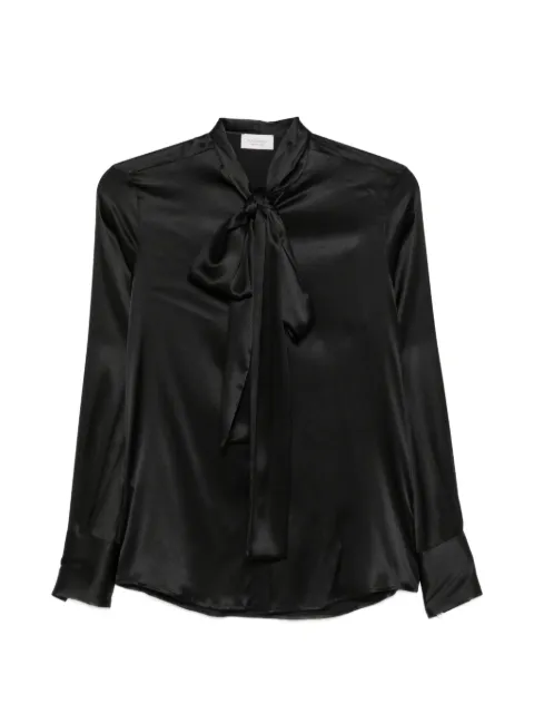 Mazzarelli pussy-bow silk-satin blouse