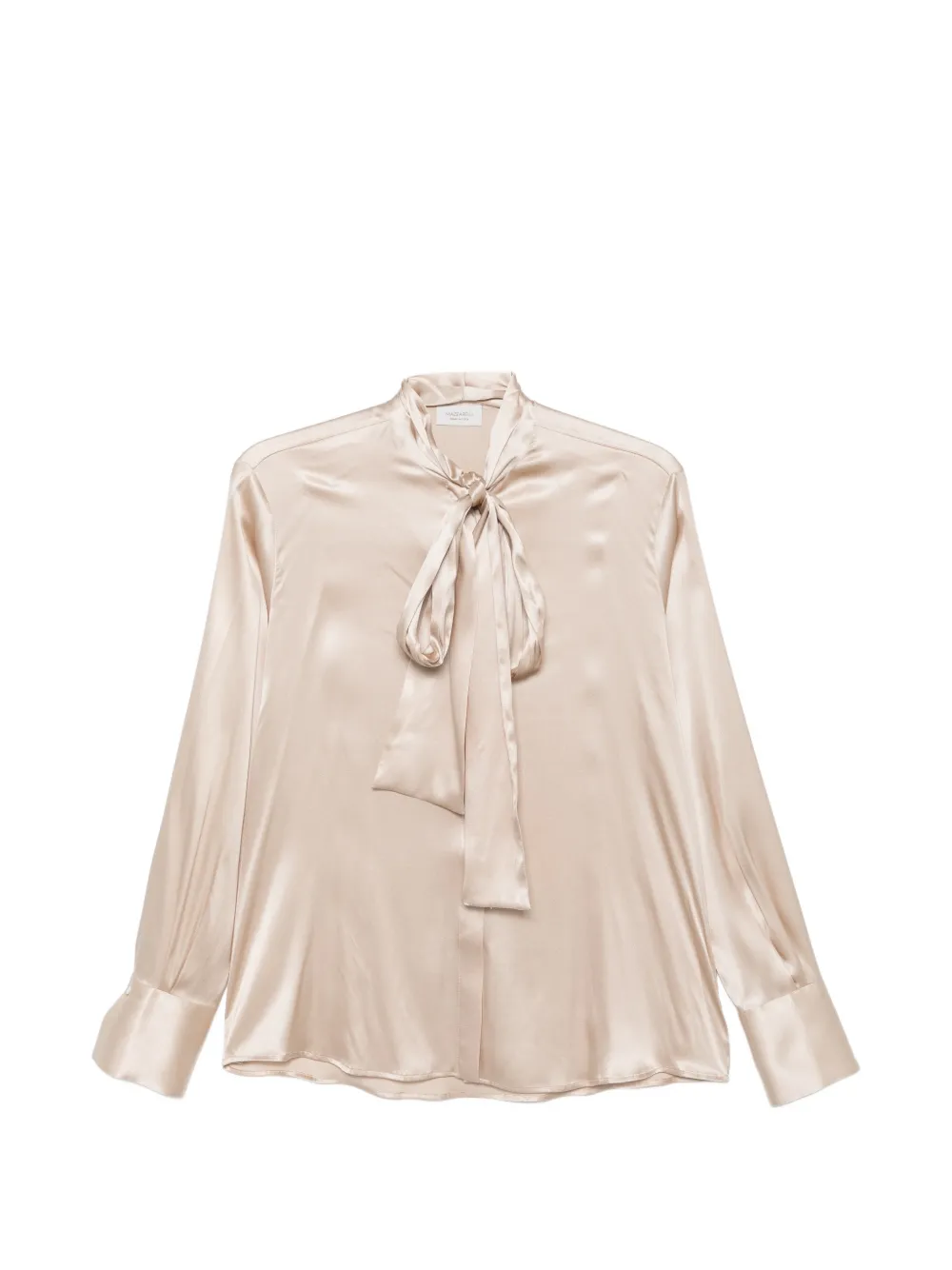 Mazzarelli pussy-bow satin blouse - Toni neutri