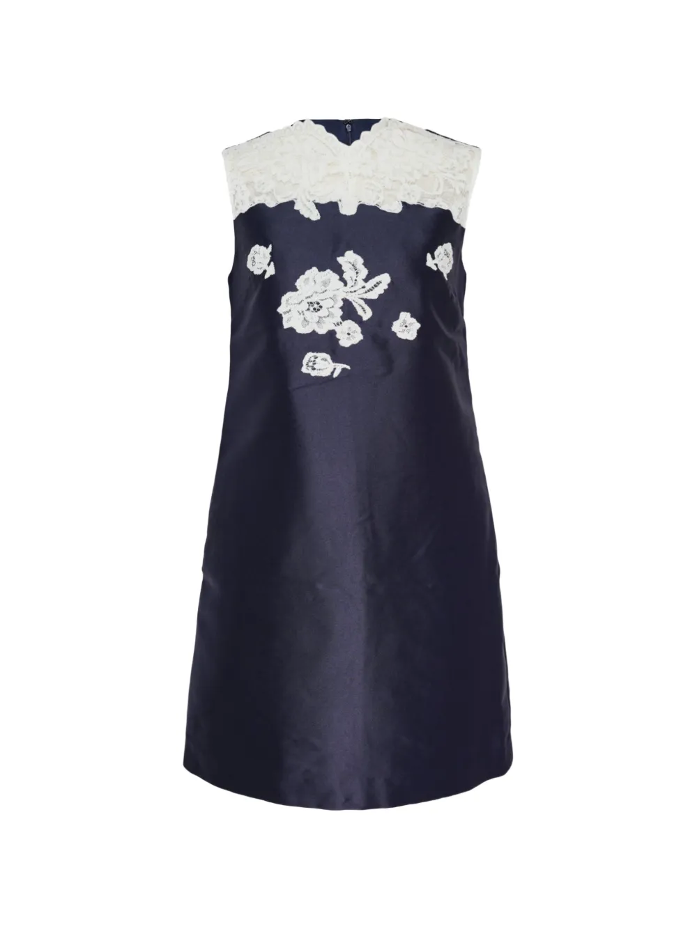 Self-Portrait guipure lace-appliqué shift mini dress - Blu