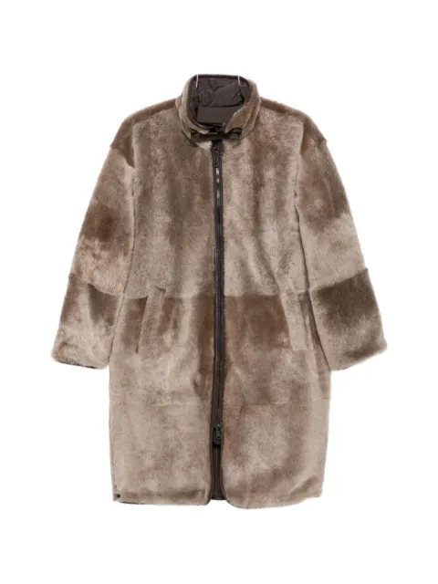 Brunello Cucinelli shearling-trim reversible jacket