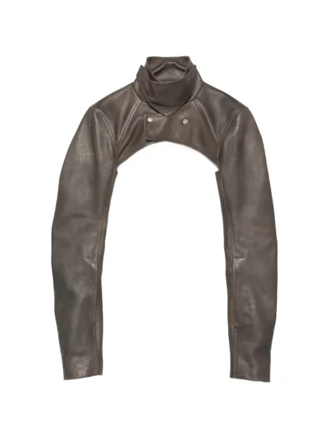 Rick Owens Microbiker cropped leather jacket