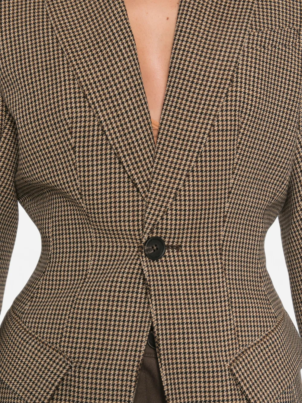 Seafarer Blazer met pied-de-poule print Bruin