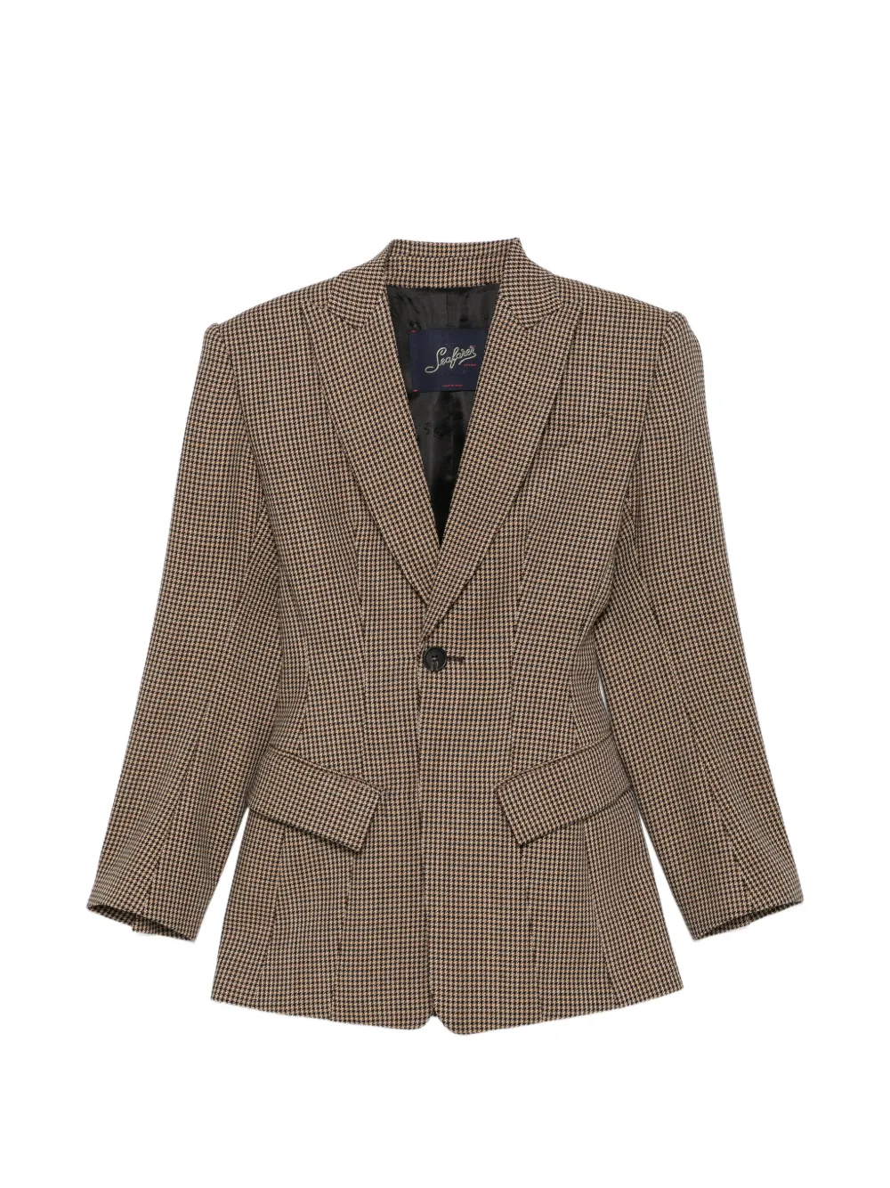 Seafarer houndstooth-pattern single-breasted blazer